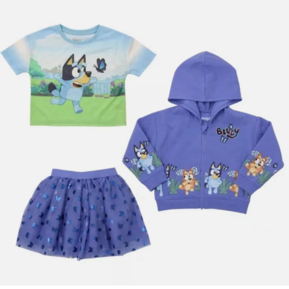 Bluey Ludo Studio Character Kids' 3-piece Tutu Set 4T - Picture 3 of 10